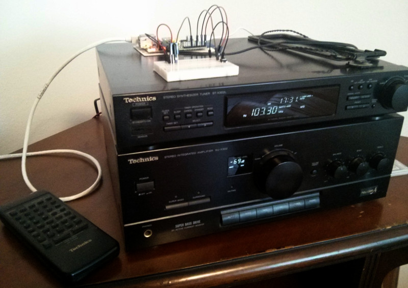 Hifi with shutdown button and IR receiver